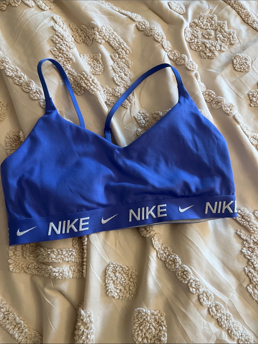 Nike Blue Logo Bralette Includes removable padding